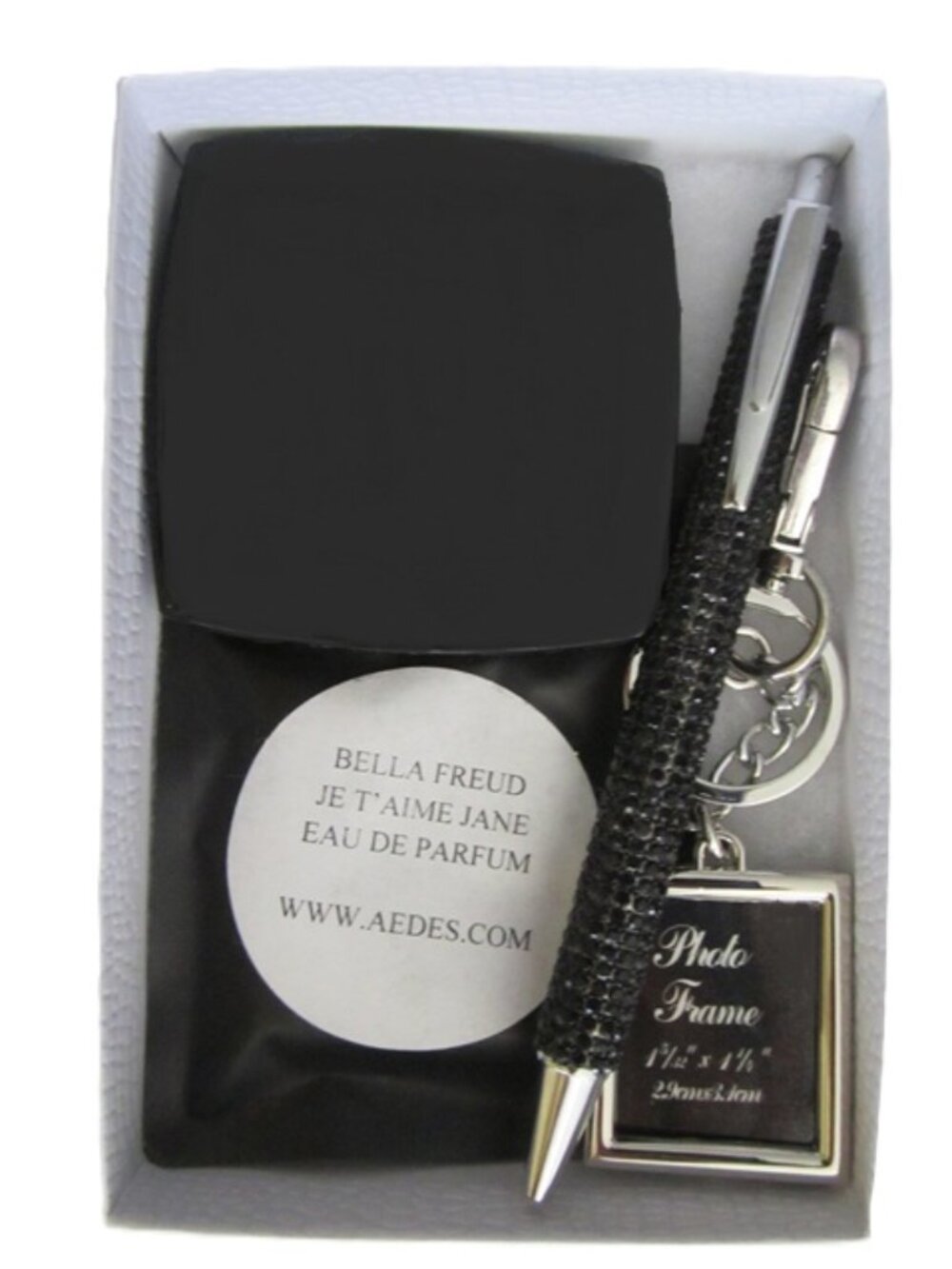 Purse Gift Set Compact Mirror, Pen, Picture Keychain, Je t'aime Jane Scent NEW